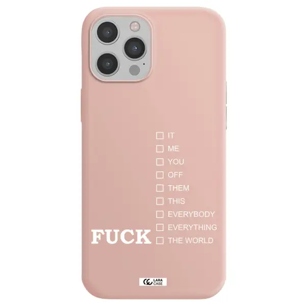 F#*K Ways Apple iPhone 12 pro Silicone pastel pink Case