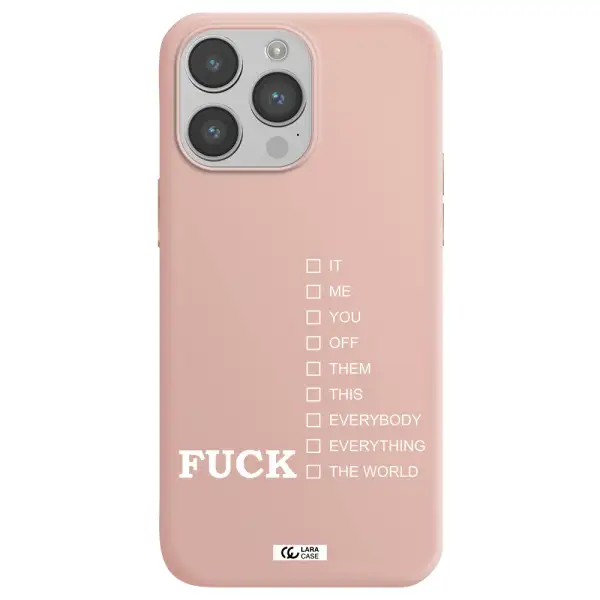 F#*K Ways Apple iPhone 14 pro max Silicone pastel pink Case