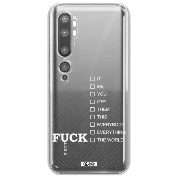 F#*K Ways Xiaomi Mi Note 10 Clear TPU Case