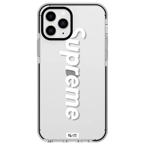 Supreme Vertical Apple iPhone 11 pro max impact black border Case