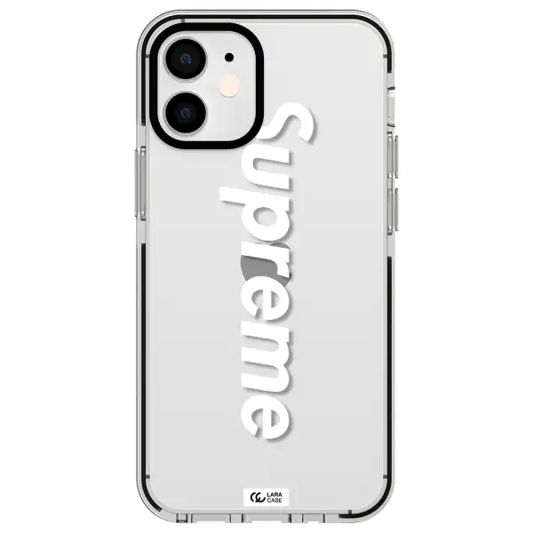 Supreme Vertical Apple iPhone 12 mini impact black border Case