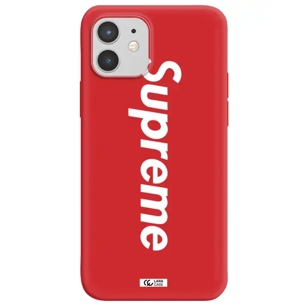 Supreme Vertical Apple iPhone 12 mini Silicone Imperial Red Case