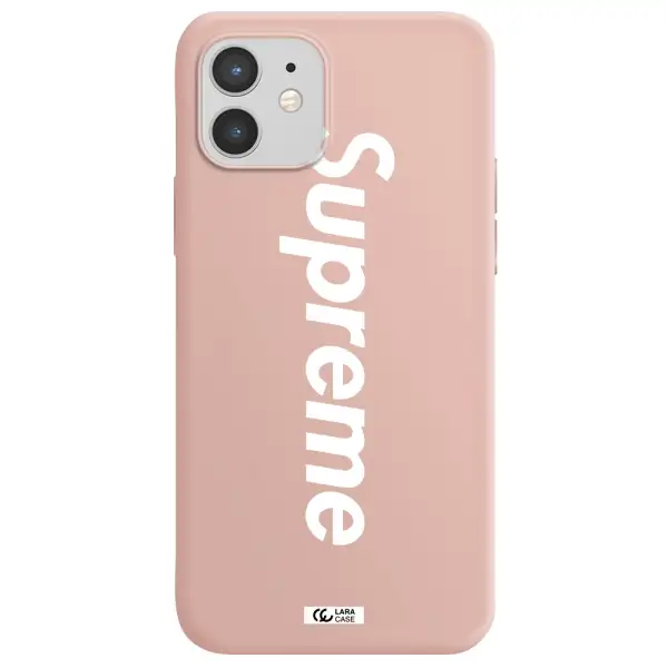 Supreme Vertical Apple iPhone 12 mini Silicone pastel pink Case