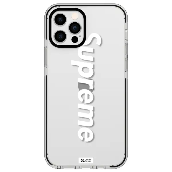 Supreme Vertical Apple iPhone 12 pro impact black border Case