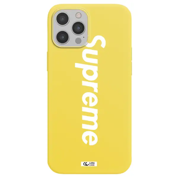 Supreme Vertical Apple iPhone 12 pro max Silicone canary yellow Case