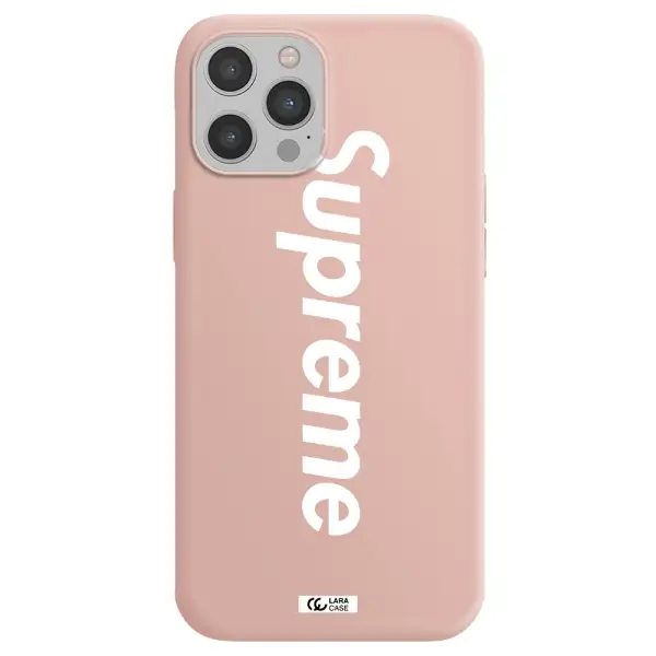 Supreme Vertical Apple iPhone 12 pro max Silicone pastel pink Case