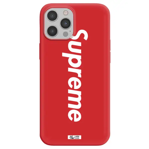 Supreme Vertical Apple iPhone 12 pro Silicone Imperial Red Case