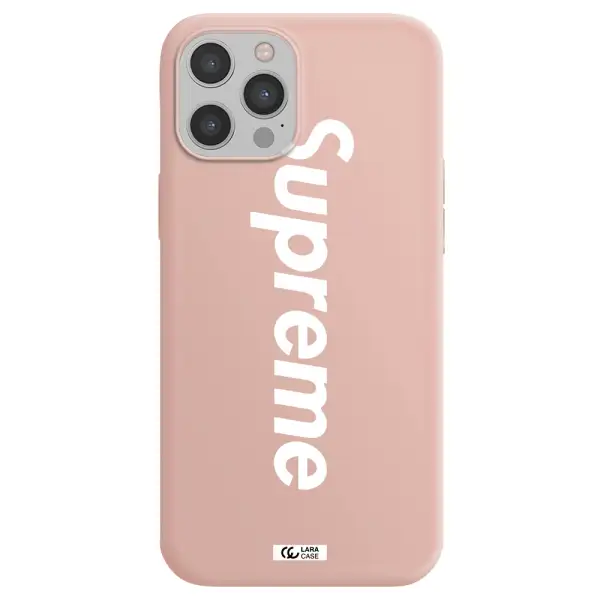 Supreme Vertical Apple iPhone 12 pro Silicone pastel pink Case