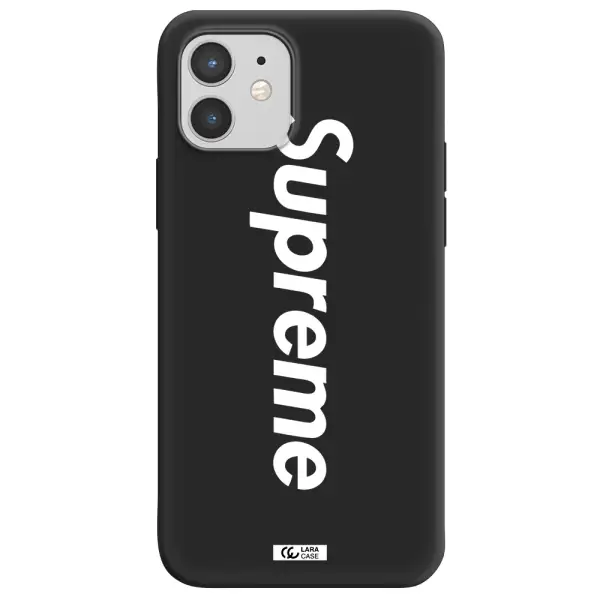 Supreme Vertical Apple iPhone 12 Silicone black Case