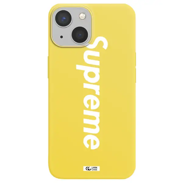 Supreme Vertical Apple iPhone 13 mini Silicone canary yellow Case