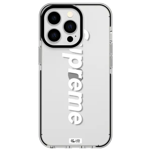 Supreme Vertical Apple iPhone 13 Pro impact black border Case