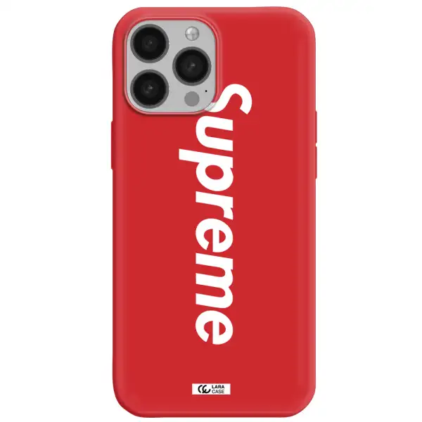 Supreme Vertical Apple iPhone 13 Pro Silicone Imperial Red Case