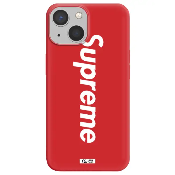 Supreme Vertical Apple iPhone 13 Silicone Imperial Red Case