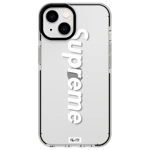 Supreme Vertical Apple iPhone 14 impact black border Case