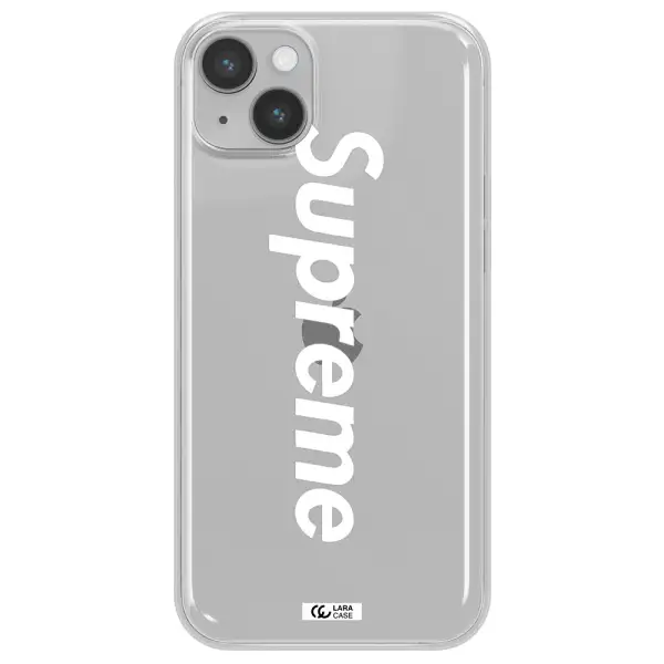 Supreme Vertical Apple iPhone 14 plus Clear TPU Case