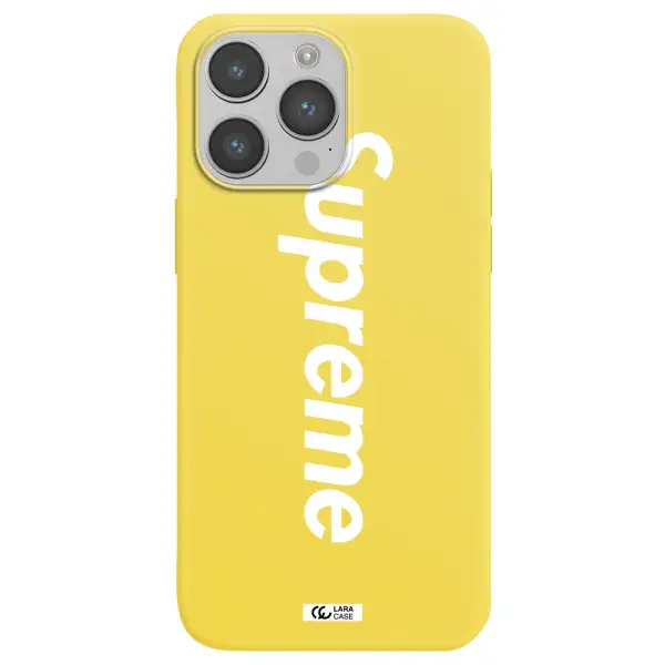 Supreme Vertical Apple iPhone 14 pro Silicone canary yellow Case