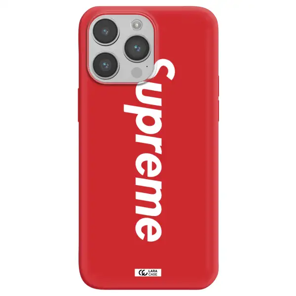 Supreme Vertical Apple iPhone 14 pro Silicone Imperial Red Case