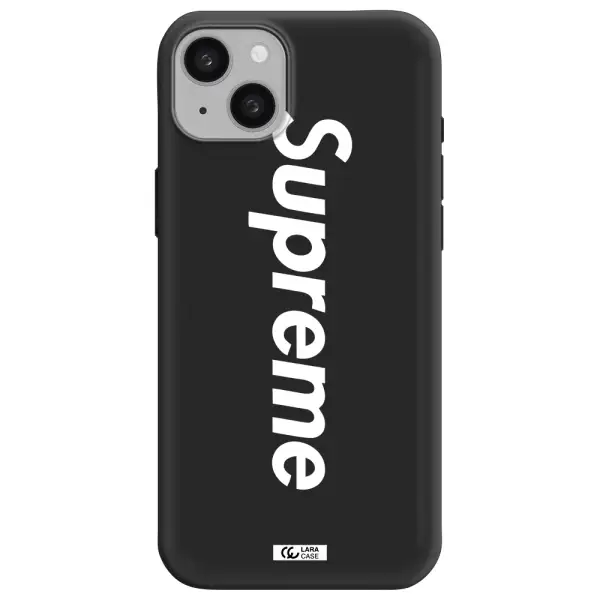 Supreme Vertical Apple iphone 15 plus Silicone black Case