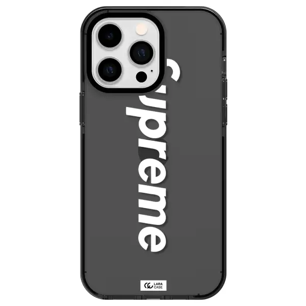 Supreme Vertical Apple iPhone 15 Pro Max impact Smoke Black Case