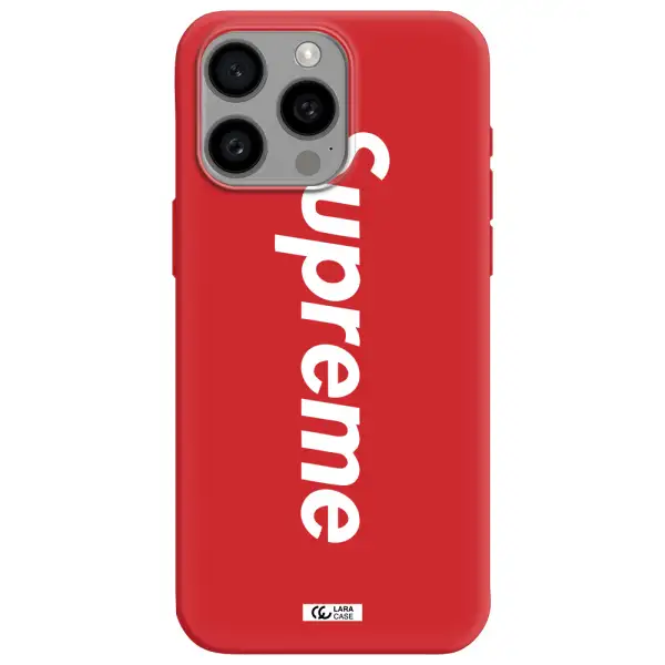 Supreme Vertical Apple Iphone 15 Pro Max Silicone Imperial Red Case