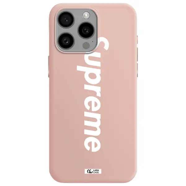 Supreme Vertical Apple Iphone 15 Pro max Silicone pastel pink Case