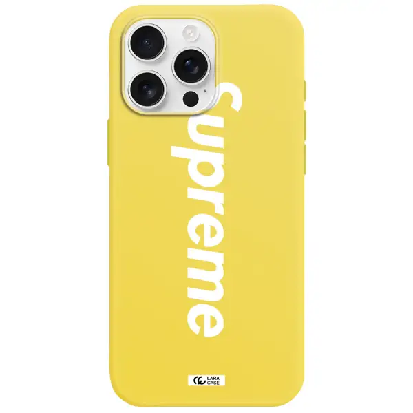 Supreme Vertical Apple Iphone 16 Pro Max Silicone Canary Yellow Case