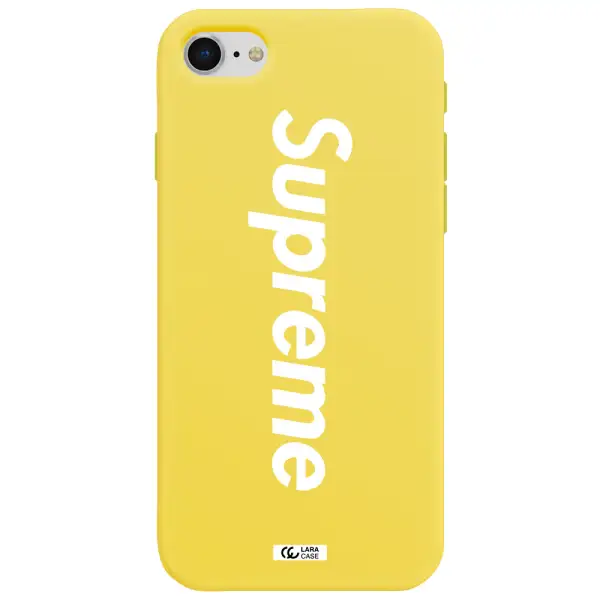Supreme Vertical Apple iPhone se 2020 Silicone canary yellow Case