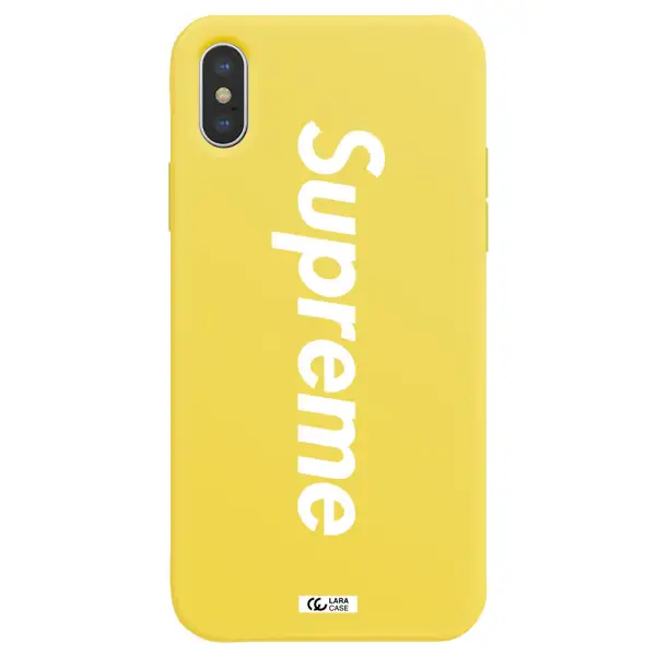 Supreme Vertical Apple iPhone X Silicone canary yellow Case