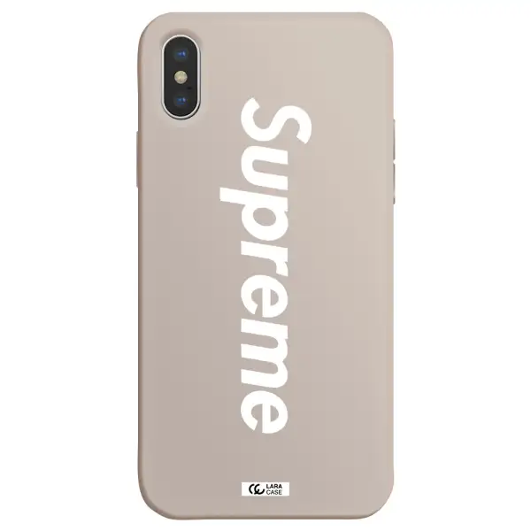 Supreme Vertical Apple iPhone X Silicone Stone Case