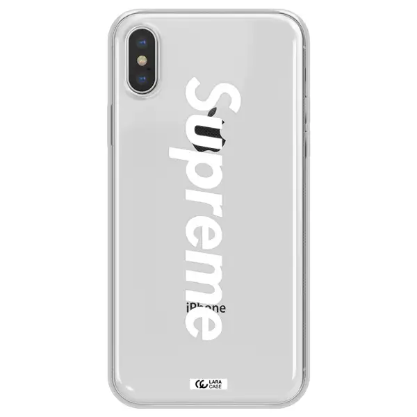 Supreme Vertical Apple iPhone XS Clear TPU Case