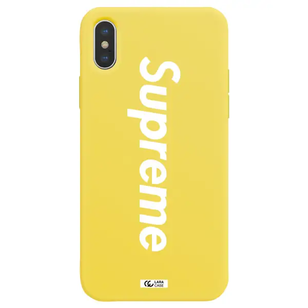 Supreme Vertical Apple iPhone XS Silicone canary yellow Case