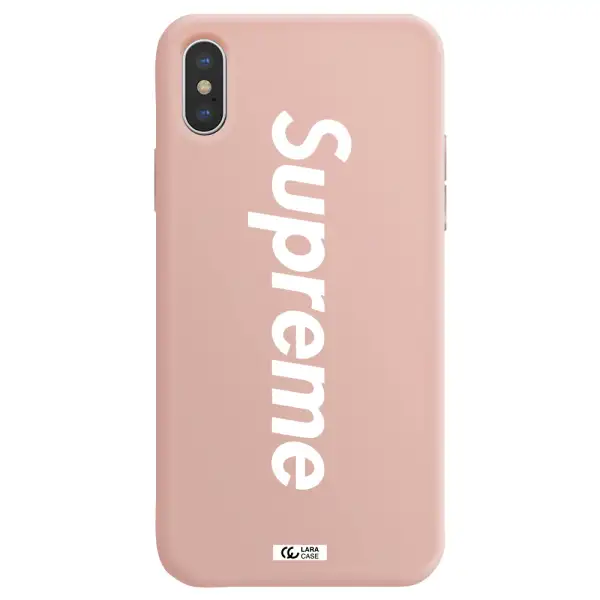 Supreme Vertical Apple iPhone XS Silicone pastel pink Case