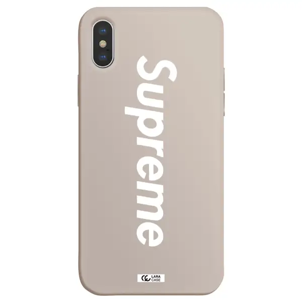 Supreme Vertical Apple iPhone XS Silicone Stone Case