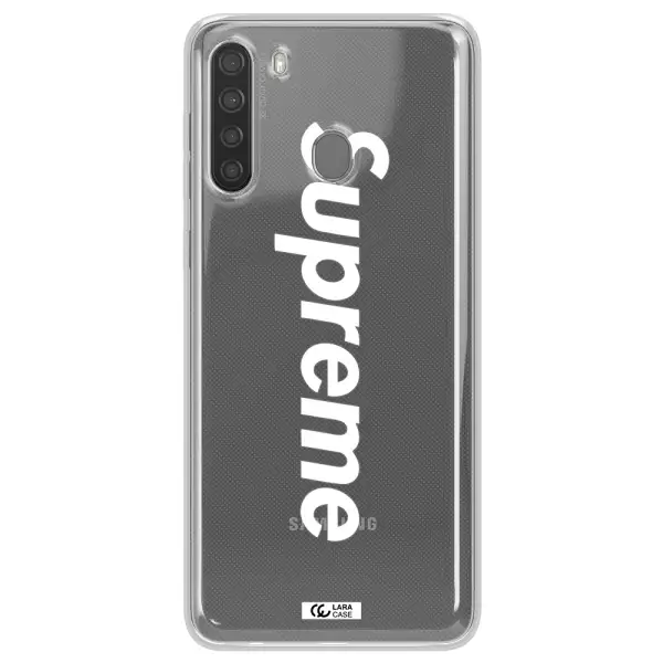 Supreme Vertical Samsung A21 Clear TPU Case