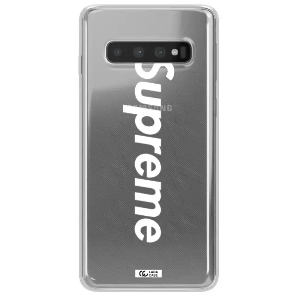 Supreme Vertical Samsung S10 Plus Clear TPU Case