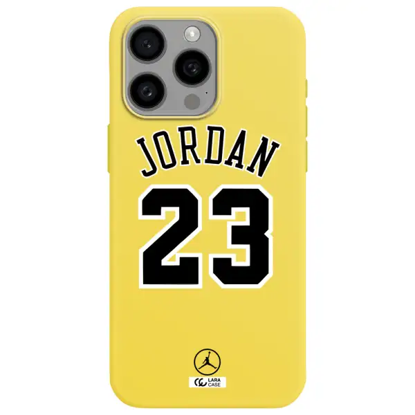 Twenty Three Jordan Apple Iphone 15 Pro max Silicone canary yellow Case