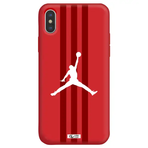 Jordan Icon Apple iPhone X Silicone Imperial Red Case