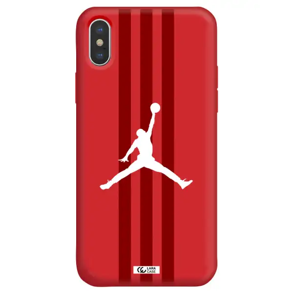 Jordan Icon Apple iPhone XS Silicone Imperial Red Case