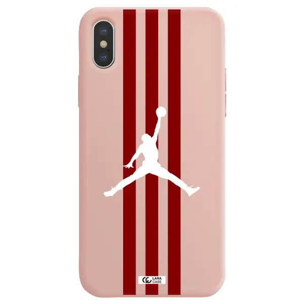 Jordan Icon Apple iPhone XS Silicone pastel pink Case