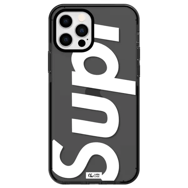 Big Supreme Apple iPhone 12 pro impact Smoke Black Case
