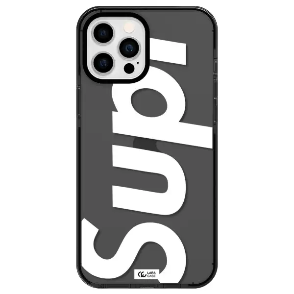 Big Supreme Apple iPhone 12 pro max impact Smoke Black Case