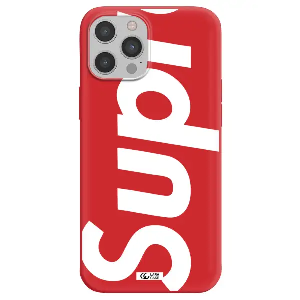 Big Supreme Apple iPhone 12 pro max Silicone Imperial Red Case