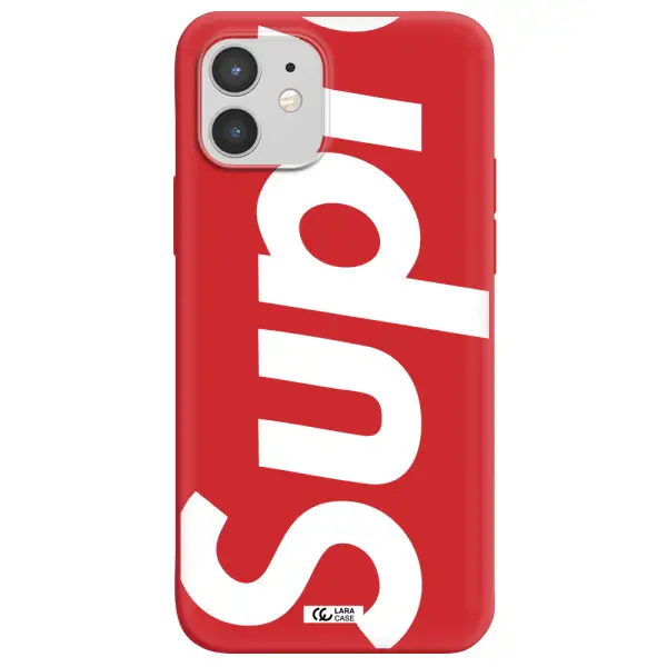 Big Supreme Apple iPhone 12 Silicone Imperial Red Case