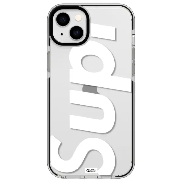 Big Supreme Apple iPhone 14 plus impact black border Case