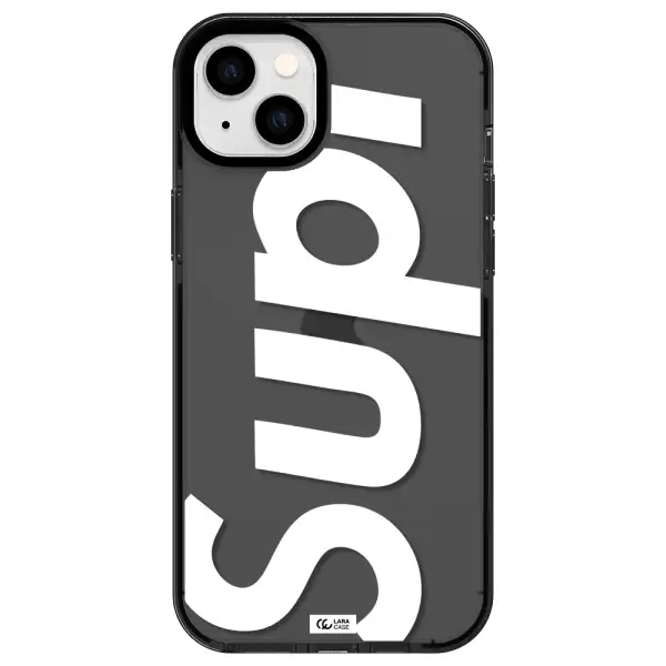 Big Supreme Apple iPhone 14 plus impact Smoke Black Case