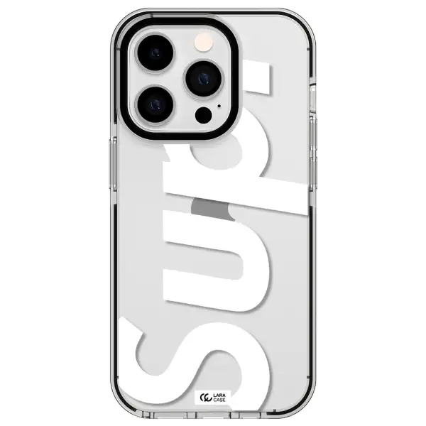 Big Supreme Apple iPhone 14 pro impact black border Case