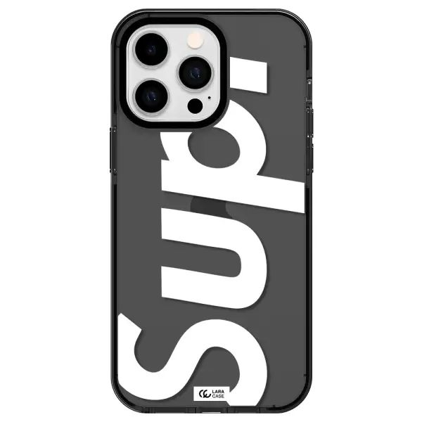 Big Supreme Apple iPhone 14 pro max impact Smoke Black Case