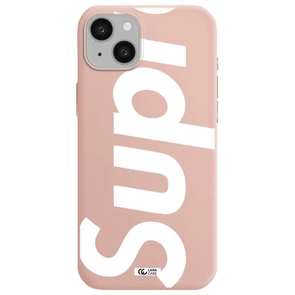 Big Supreme Apple iphone 15 plus Silicone pastel pink Case