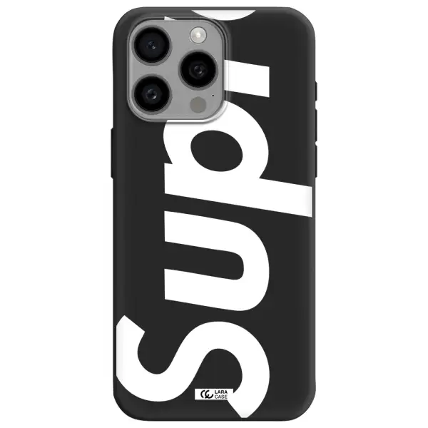 Big Supreme Apple Iphone 15 Pro max Silicone black Case