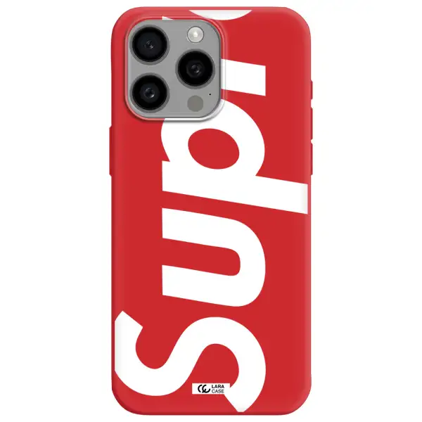Big Supreme Apple Iphone 15 Pro Max Silicone Imperial Red Case